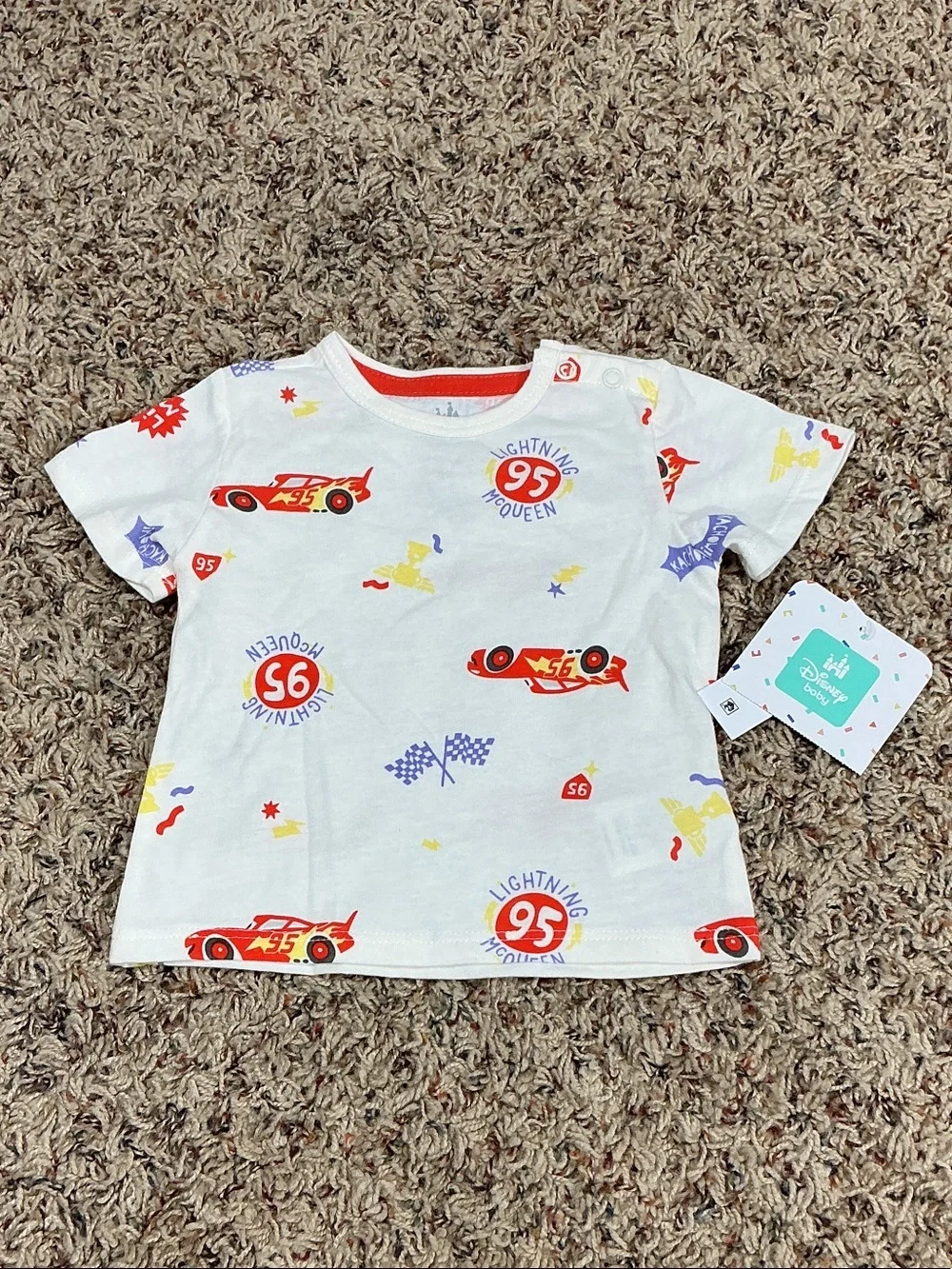 Lightning McQueen 0/3 months 2 pc overalls set NWT